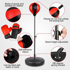 Kids Boxing Set - Punching Bag + Gloves | Adjustable Height | Ages 3-10