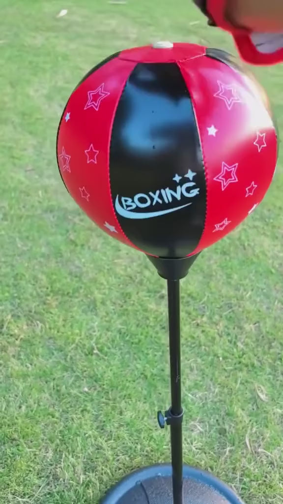 Kids Boxing Set - Punching Bag + Gloves | Adjustable Height | Ages 3-10