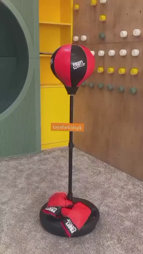 Kids Boxing Set - Punching Bag + Gloves | Adjustable Height | Ages 3-10
